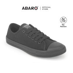 Black School Shoes ABARO 7803 Canvas Secondary Unisex